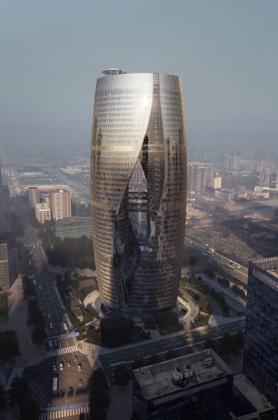 Construction of Leeza SOHO reaches level 20, Zaha Hadid Architects